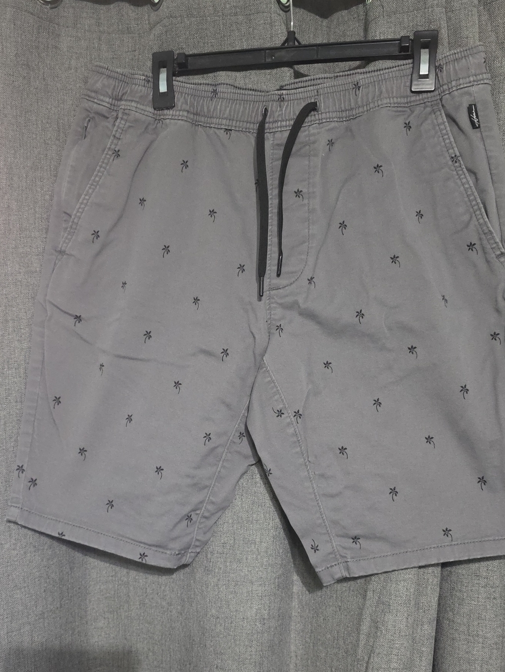 Hollister Gray Shorts with Black Palm-Print